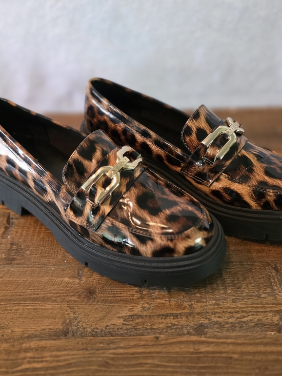 Aldo Leopard Print Patent Loafers in Brown and Black main image 12